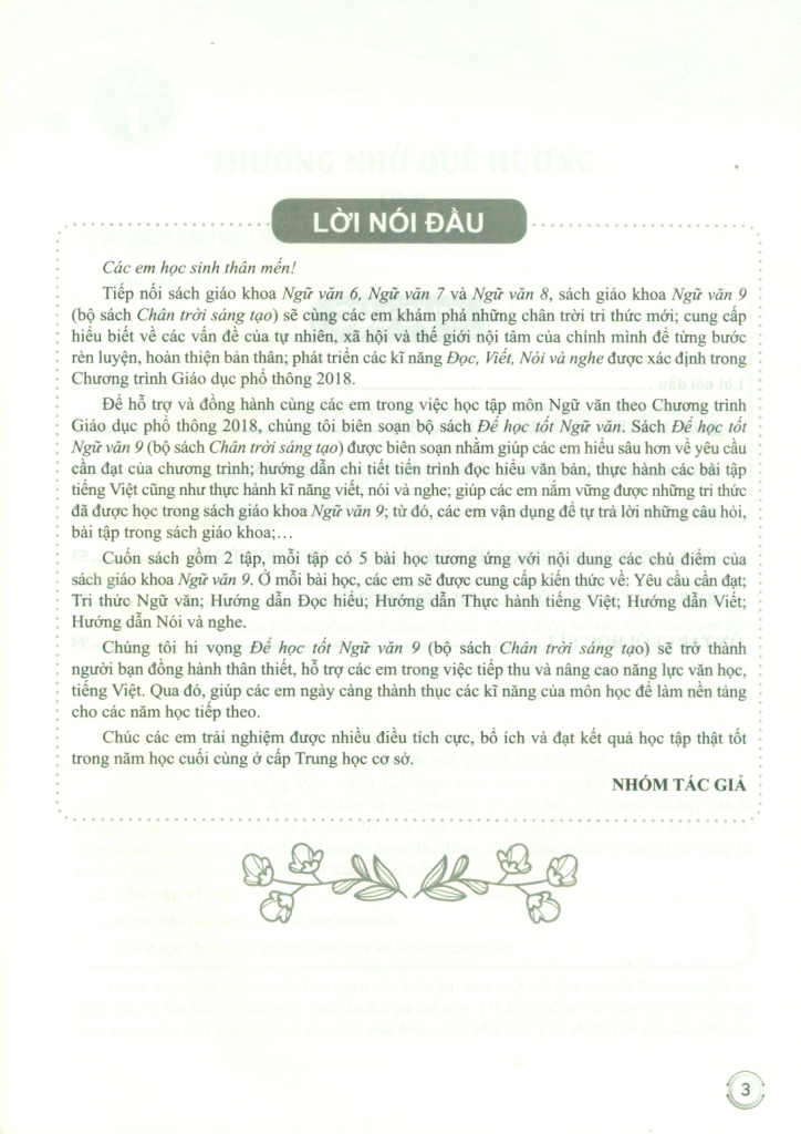 ĐỂ HỌC TỐT NGỮ VĂN LỚP 9 - TẬP 1 (Chân trời sáng tạo)